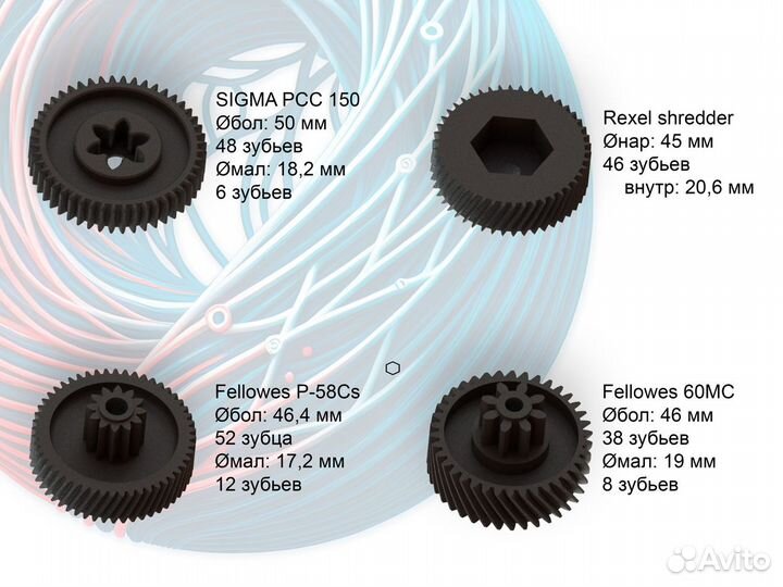 Шестерни для шредера