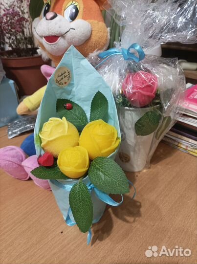 Букет цветов из мыла,драконы,новогодняя коллекция