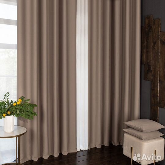 Портьеры блэкаут Марсель Крем шторы