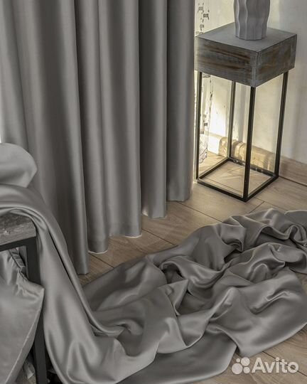 Шторы сатен Адора Хром готовые и на заказ