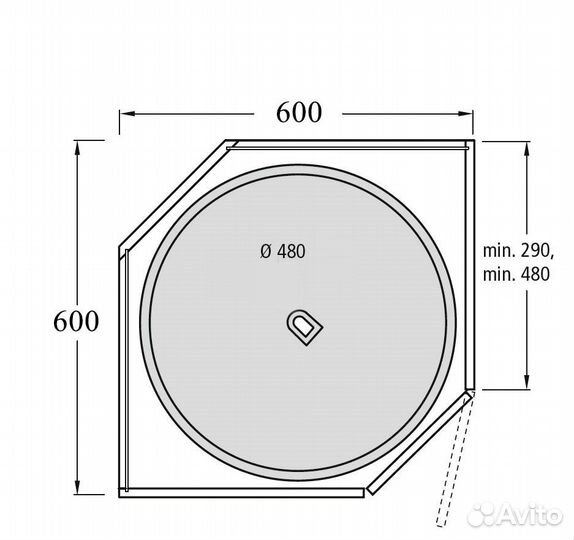 Карусель для верхнего углового ящика кухни