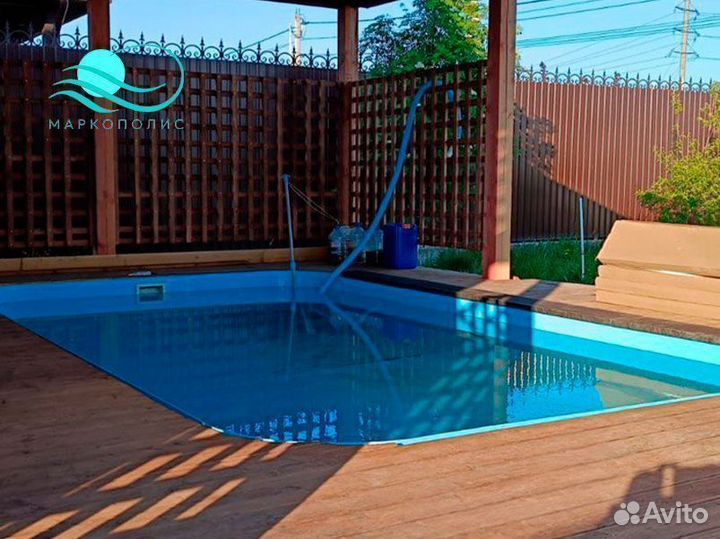 Бассейн из полипропилена размером 2х5х1,5