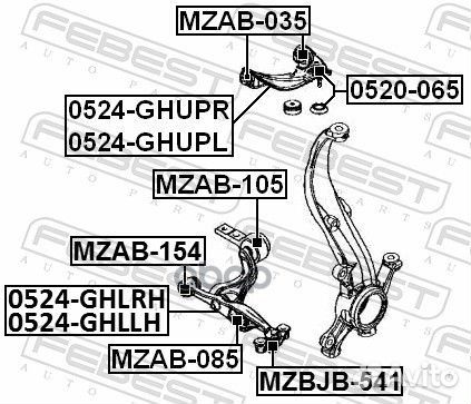 Опора шаровая mazda 6 02- 1.8-2.5 перед.верх.пр