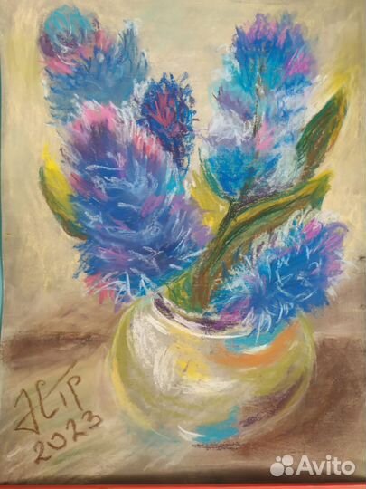 Картина сухая пастель. Бумага А4