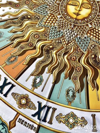 Платок шарф от Hermes Солнечные часы