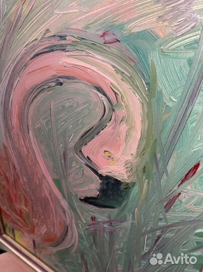 Картина 40 на 50 фламинго масло+постер фламинго