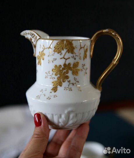 Антикварный кофейный сервиз, лиможский фарфор