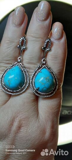 Серьги с бирюзой
