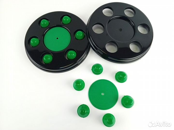 Колпаки на газель черные с зелеными колпачками