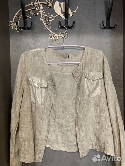 Курточка лен Италия 46 р женская