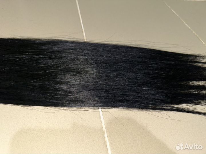 Волосы на заколках натуральные черные