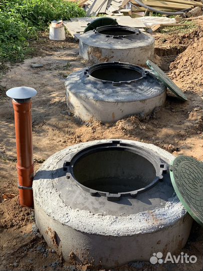 Канализация, септики, колодцы, траншеи