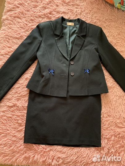 Школьный костюм (пиджак и юбка), рост 152