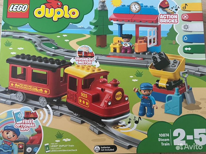 Lego duplo поезд на паровой тяге 10874 новый