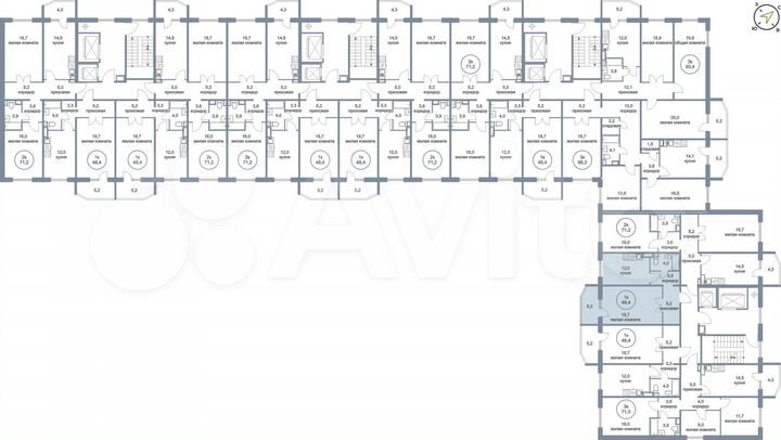 1-к. квартира, 48,4 м², 5/16 эт.
