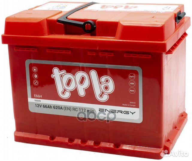 Аккумулятор Energy 56649 66 А/ч R+ 56649 242x17