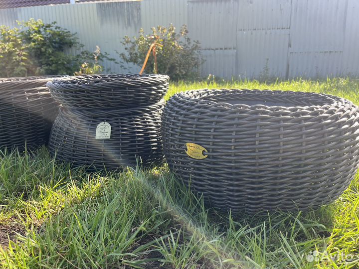 Кашпо из ротанга наборчик