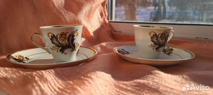 Кофейная пара Рижский фарфор 1сорт СССР винтаж