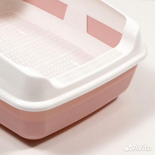 Лоток для кошек совок+ сетка 50,5 х 39 х 23 см, ро