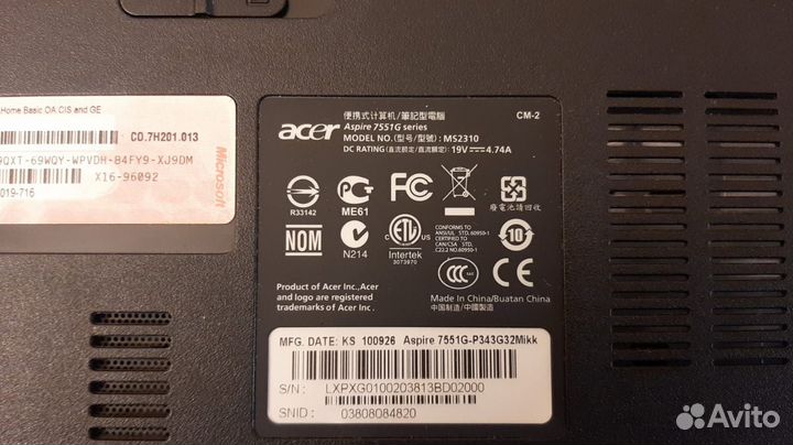 Корпус Acer Aspire 7741G