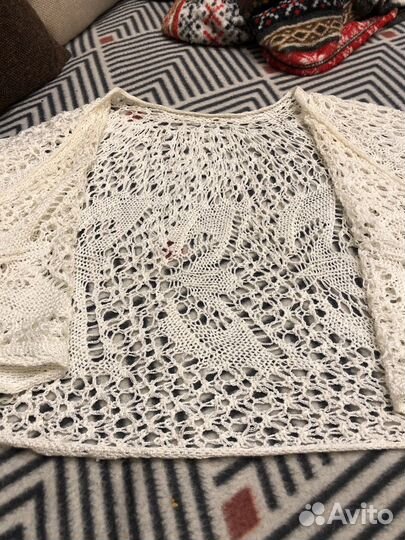 Болеро кофта вязанная белая