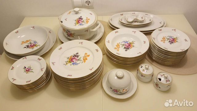 Сервиз столовый Мейсенский букет