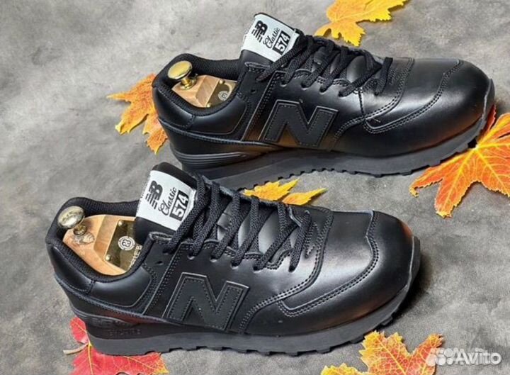 Кроссовки new balance 574 кожаные мужские