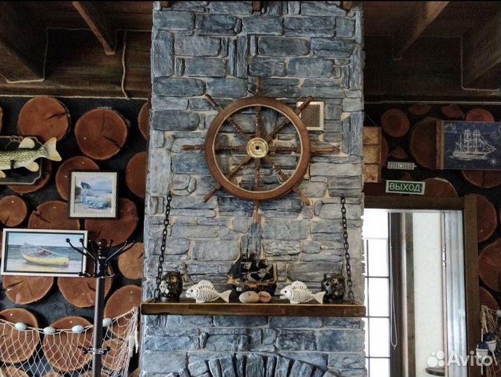 Рында Колокол Штурвал в интерьер Морской стиль