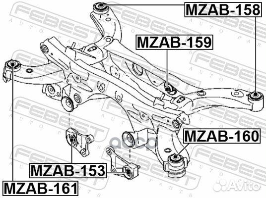 Сайлентблок балки моста зад прав/лев mazda