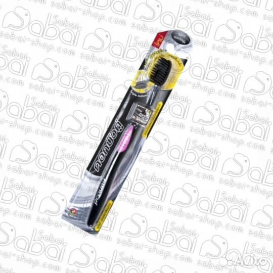 Черная антибактериальная зубная щетка Бамбук и Уго