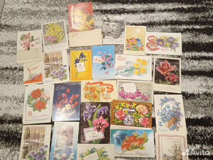 Чистые открытки СССР 8 марта праздники