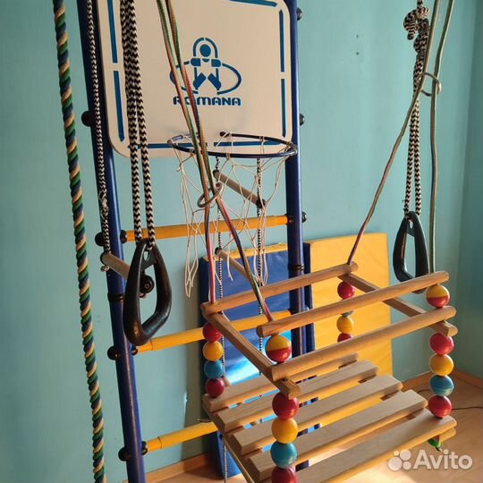 Шведская стенка romana, качели, кольцо баскетбольн