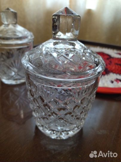 Сахарница хрустальная
