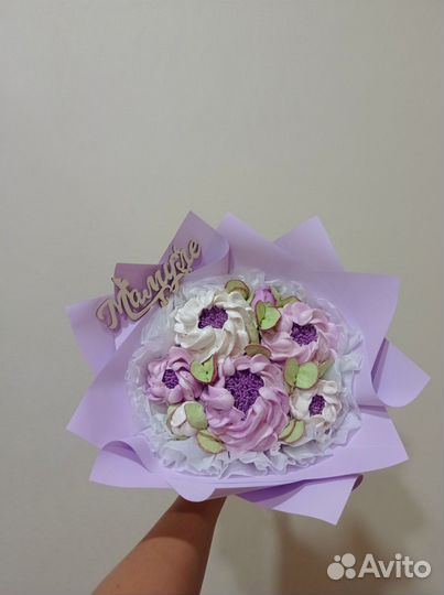 Букет пионов из зефира на день мамы