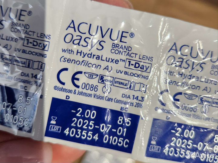 Линзы контактные acuvue oasys 1 day