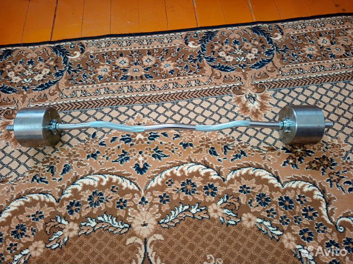 Продам изогнутый гриф, блины по 15 кл,цельные