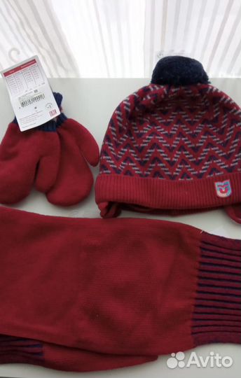 Комплект шапка,шарф,варежки 50-52см