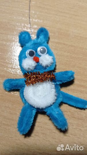 Новогодняя игрушка на елку, поделка из синельной п