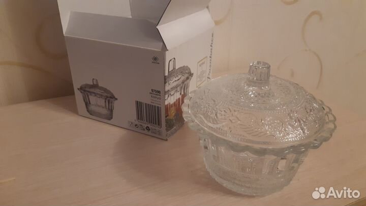 Сахарница конфетница Konya pasabahce, стеклянная