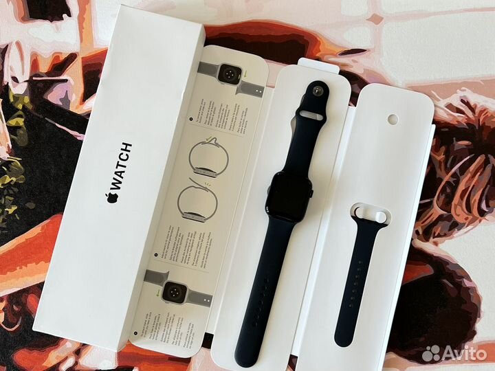 Apple watch SE 44mm 2022 синие