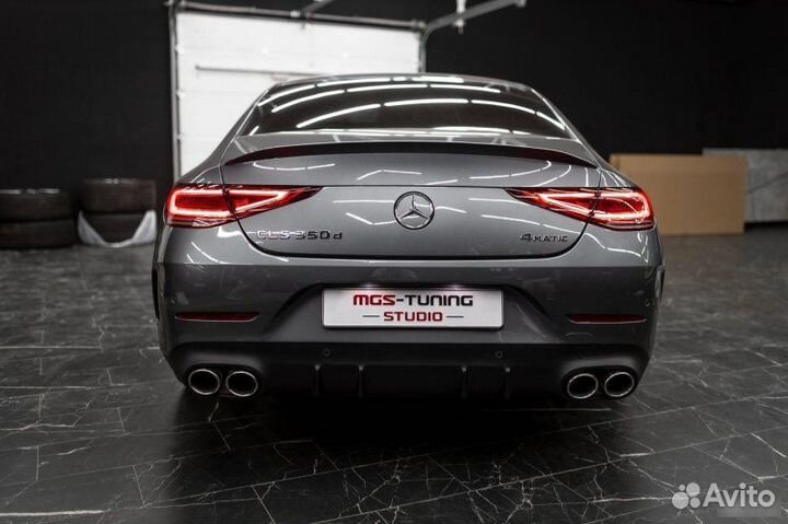 Диффузор+ насадки стиль 53 AMG Mercedes CLS 257