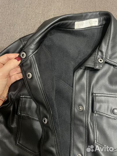 Кожаная рубашка zara 116