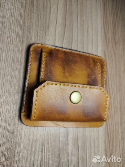 Картхолдер из натуральной кожи с монетницей