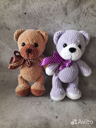 Вязаные игрушки ручной работы. Мишка