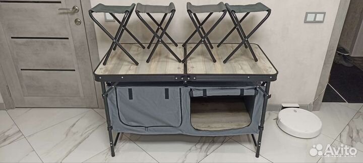Туристический стол с сумкой + 4 стула