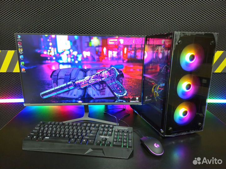 Игровой пк Ryzen 5 2600/GTX 1070 8GB/Монитор 27