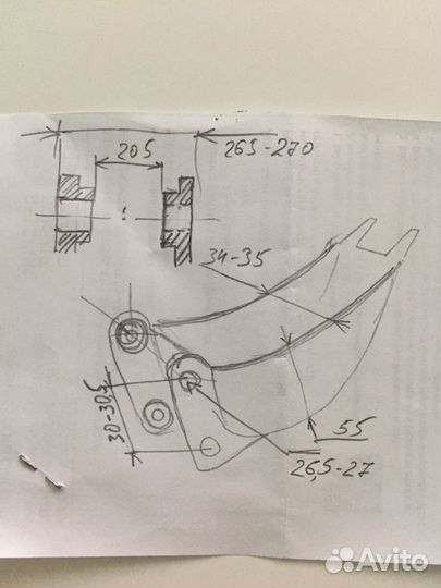 Ковш траншейный узкий