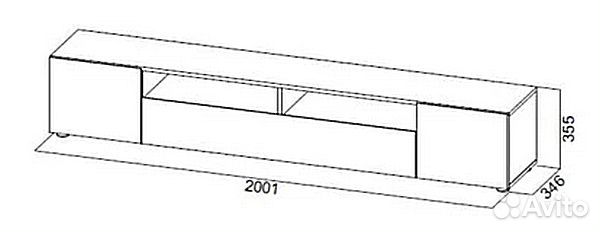Тумба под тв подвесная на ножках белая - 2001 мм