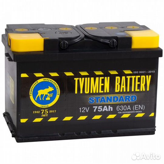 Аккумулятор Тюмень Standard 75L(L3) прям. пол. 75