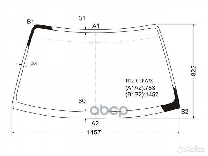 Стекло лобовое Toyota Carina (T210) 96-01 / Cor